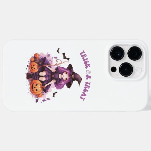 Trick or treat Paarse Heksenpompoenen & Vleermuize Case-Mate iPhone Case (Achterkant (horizontaal))