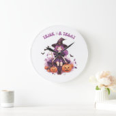 Trick or treat Paarse Heksenpompoenen & Vleermuize Grote Klok (Huis)