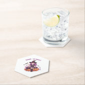 Trick or treat Paarse Heksenpompoenen & Vleermuize Kartonnen Onderzetters (Insitu)