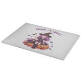 Trick or treat Paarse Heksenpompoenen & Vleermuize Snijplank (Hoek)