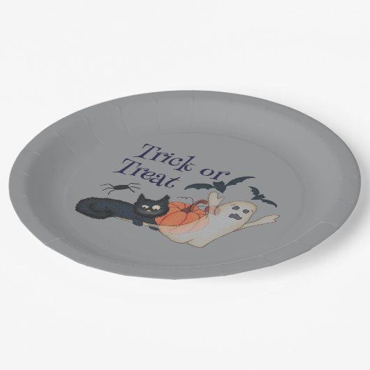 Trick or treat papieren bordje (Gekanteld)