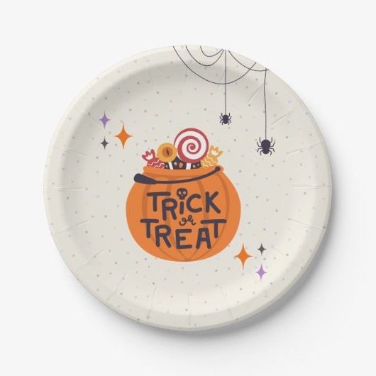 Trick or treat papieren bordje (Voorkant)