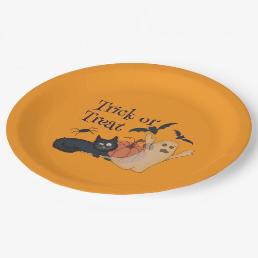 Trick or treat papieren bordje (Gekanteld)