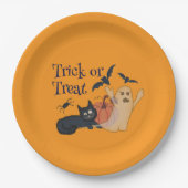 Trick or treat papieren bordje (Voorkant)