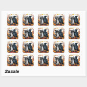 Trick or Treat-partners Vierkante Sticker (Vel)