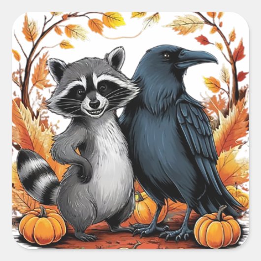 Trick or Treat-partners Vierkante Sticker (Voorkant)