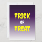Trick or treat party children Invitation Kaart (Achterkant)