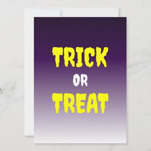 Trick or treat party children Invitation Kaart (Achterkant)