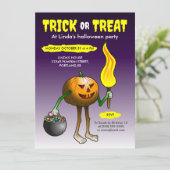 Trick or treat party children Invitation Kaart (Staand voorkant)