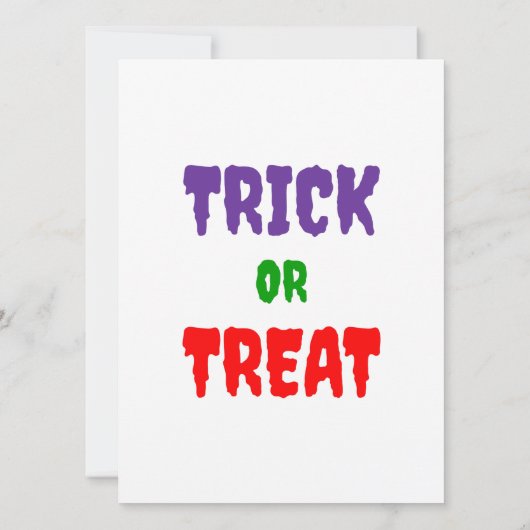 Trick or treat party children Invitation Kaart (Achterkant)