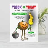 Trick or treat party children Invitation Kaart (Staand voorkant)