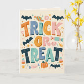 Trick or treat Pastel Halloween Kaart (Gele Bloem)