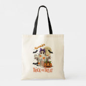 Trick or treat Patchwork Ghost Halloween Custom Tote Bag (Achterkant)