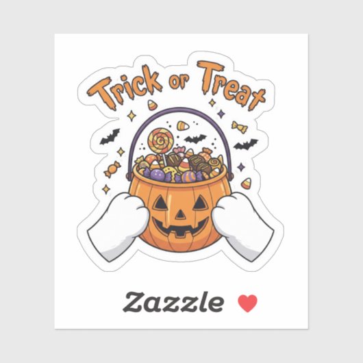 Trick or treat Paws - Schattigee kat Halloween Sticker (Vel)
