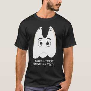 Trick or treat Penseel Uw Tanden Dentale Halloween T-shirt