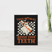 Trick or treat Penseel Uw Tanden Dentist Halloween Kaart (Voorkant)