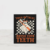 Trick or treat Penseel Uw Tanden Dentist Halloween Kaart (Voorkant)