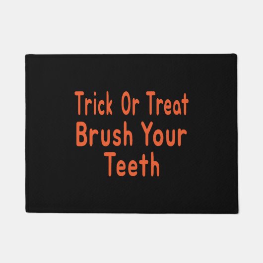 Trick or treat Penseel Uw Tanden Halloween Dentist Deurmat (Voorkant)