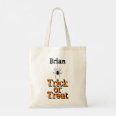 Trick or treat personaliseert JOUW NAAM Spooky Spi Tote Bag (Achterkant)