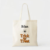 Trick or treat personaliseert JOUW NAAM Spooky Spi Tote Bag (Voorkant)