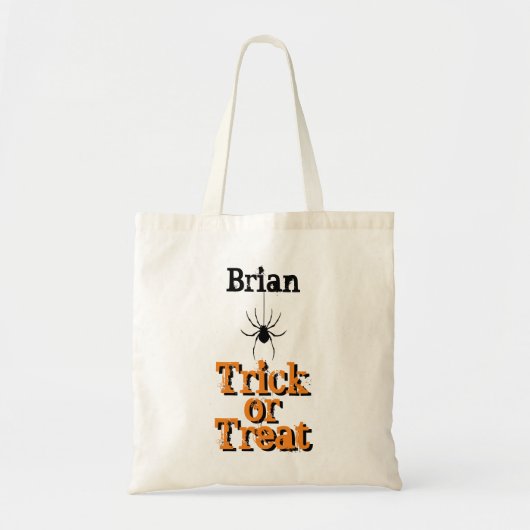 Trick or treat personaliseert JOUW NAAM Spooky Spi Tote Bag (Voorkant)