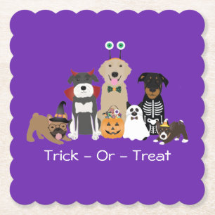 Trick or treat Pets Halloween Costumes Kartonnen Onderzetters