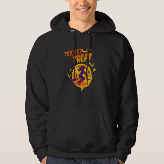 Trick or Treat Petty Witch Costume Full Moon Bats Hoodie (Voorkant)