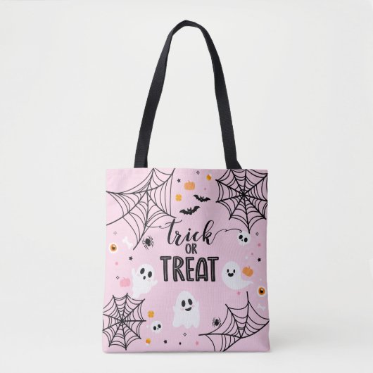 Trick or Treat Pink Halloween Tote Bag (Voorkant)