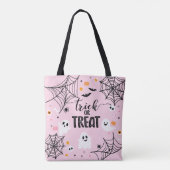 Trick or Treat Pink Halloween Tote Bag (Achterkant)