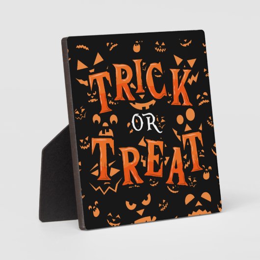 Trick or treat Plaques voor Halloween Room Decor Fotoplaat (Voorkant)