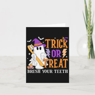 Trick Or Treat Poets je tanden Cute Ghost Hallowe Kaart