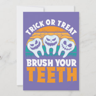 Trick Or Treat Poets Uw Tanden Tandarts Pun Hallow Kaart