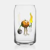 Trick or treat pompoen blikvorm glas (Voorkant)