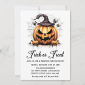 Trick or treat Pompoen Carving Halloween Party Kaart (Voorkant)