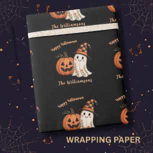 Trick or Treat Pompoen Geest Halloween Cadeaupapier