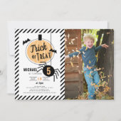 Trick or treat pompoen Halloween foto Verjaardag Kaart (Voorkant)