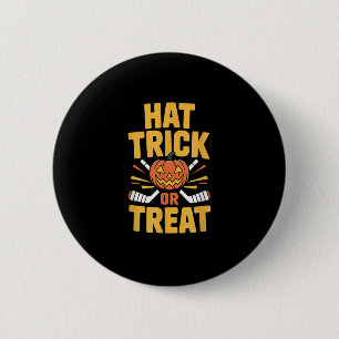 Trick Or Treat Pompoen Halloween IJshockey Ronde Button 5,7 Cm