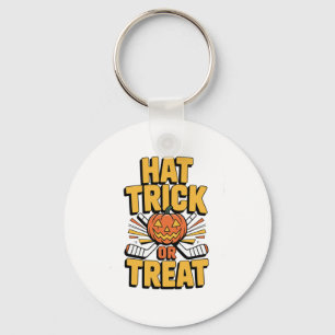 Trick Or Treat Pompoen Halloween IJshockey Sleutelhanger
