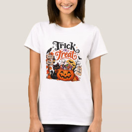 Trick or Treat Pompoen Halloween T-Shirt