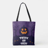 Trick or treat pompoen Halloween Tote Bag (Achterkant)