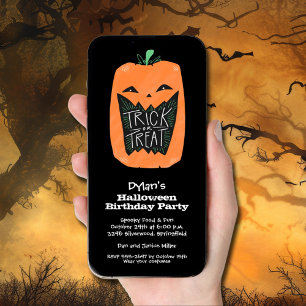 Trick or treat pompoen Halloween Verjaardag Kaart