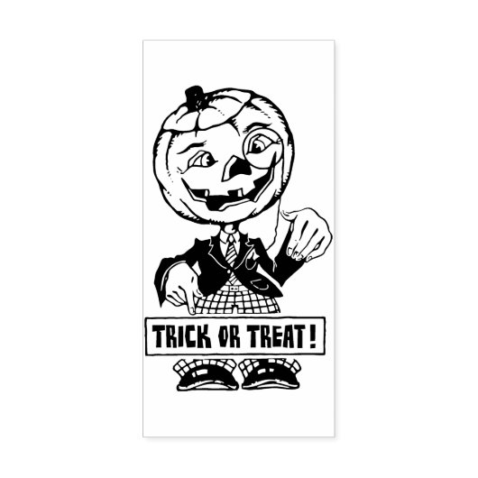 Trick or treat pompoen Man Rubberstempel (Afrduk)