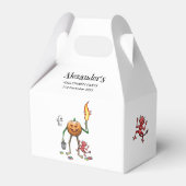 Trick or treat pompoen met vrienden bedankdoosjes (Achterkant)