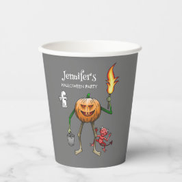 Trick or Treat Pompoen Papieren Bekers