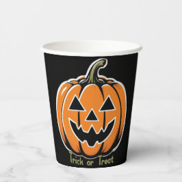Trick or treat- Pompoen Papieren Bekers