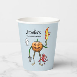 Trick or Treat Pompoen Papieren Bekers