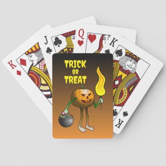 Trick or Treat Pompoen Pokerkaarten (Achterkant)