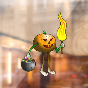 Trick or Treat pompoen Raamsticker