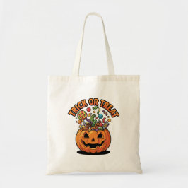 Trick or treat pompoen Snoep Halloween Spooky Tote Bag
