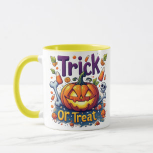 Trick Or Treat Pompoen Snoep Schedel Halloween 🎃 Mok